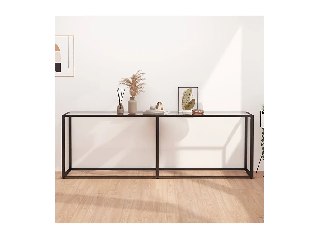 Table console Transparent 220x35x75,5 cm Verre trempé