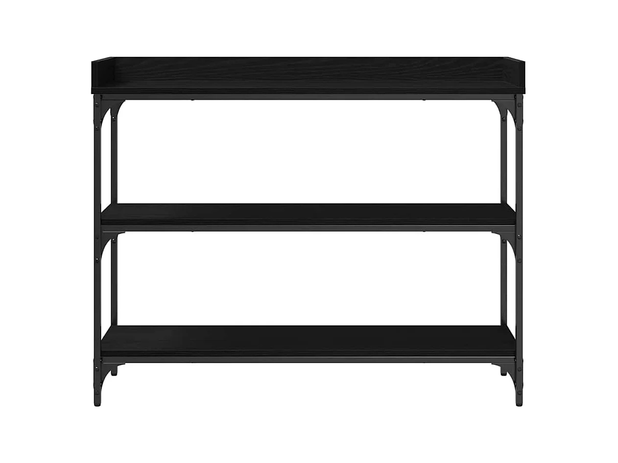 Table Console avec étagère Chêne noir 100 x 30 x 80 cm