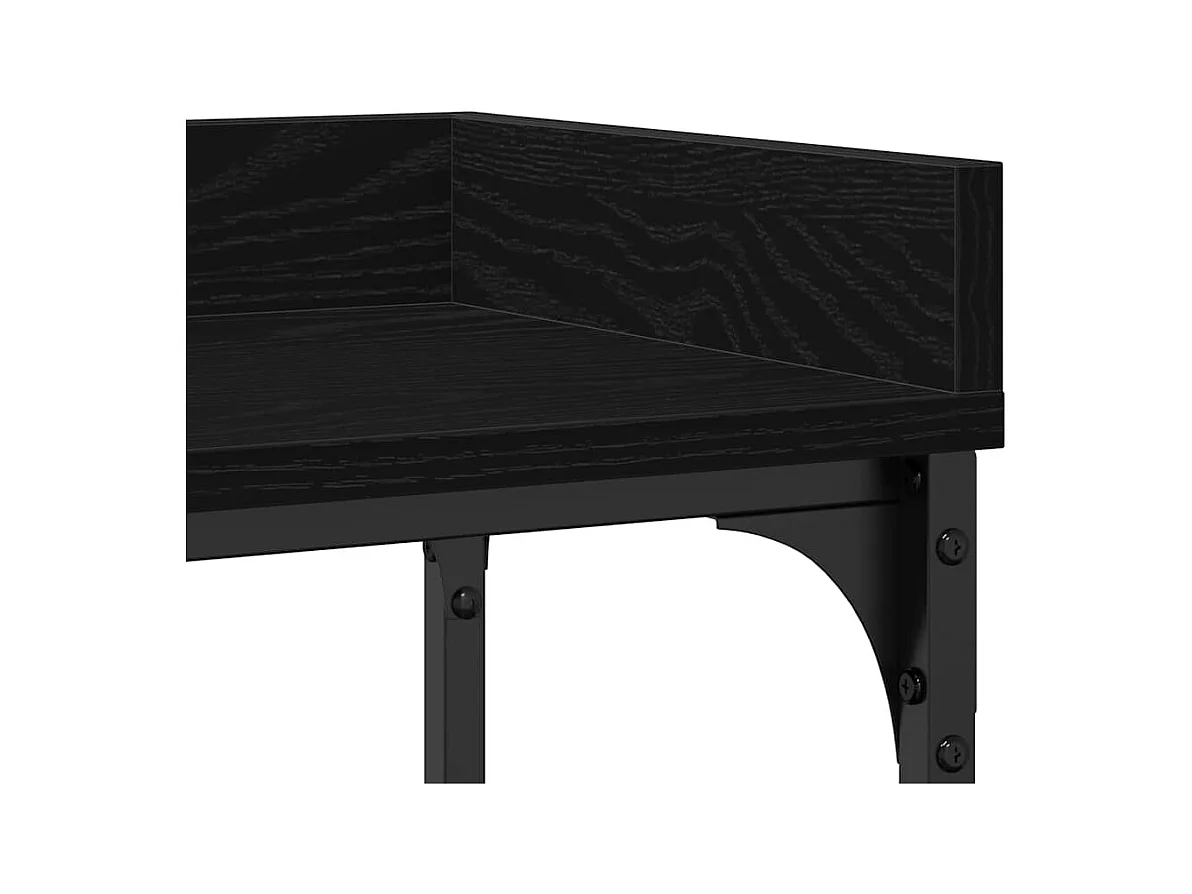Table Console avec étagère Chêne noir 100 x 30 x 80 cm