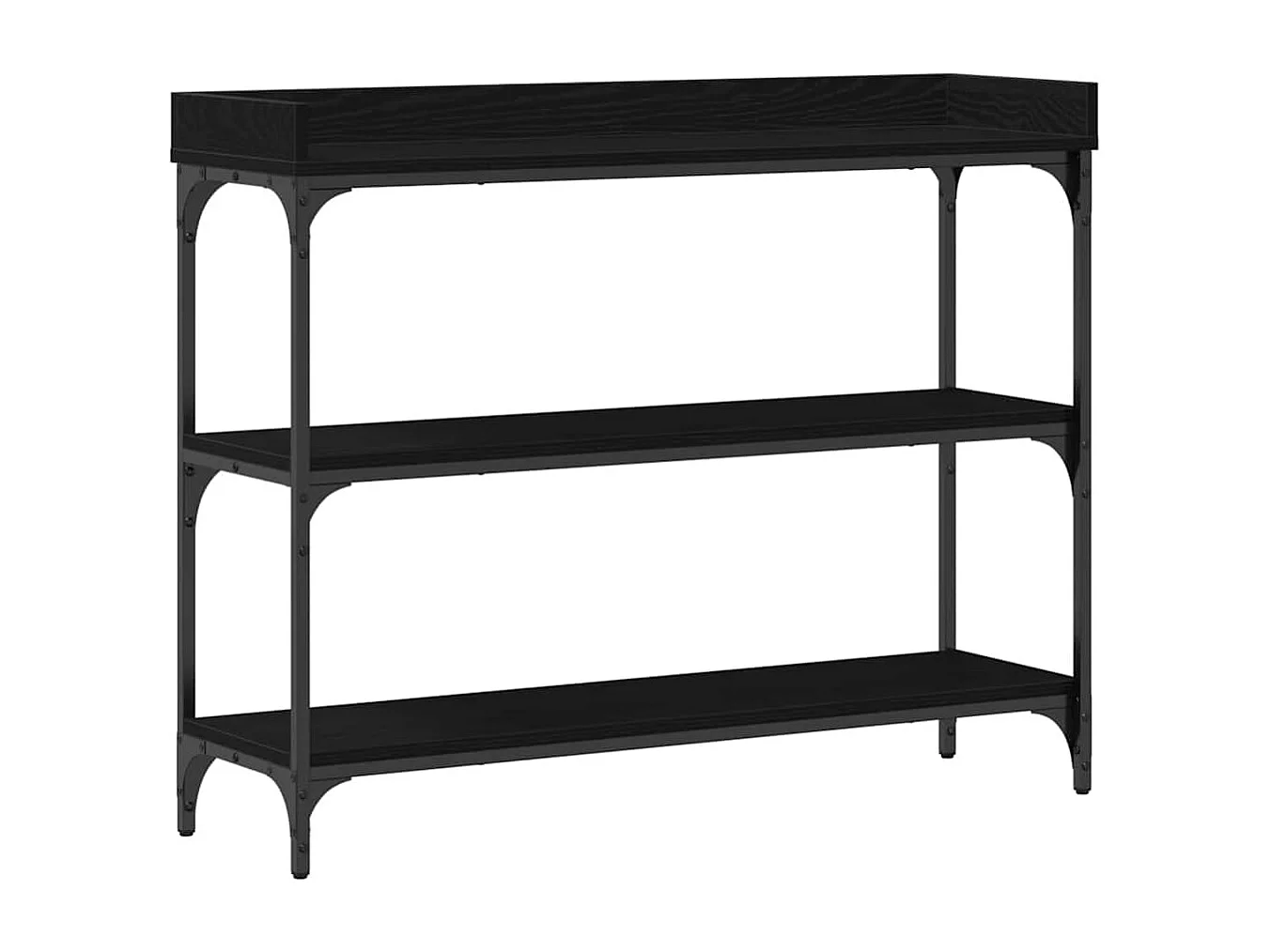 Table Console avec étagère Chêne noir 100 x 30 x 80 cm