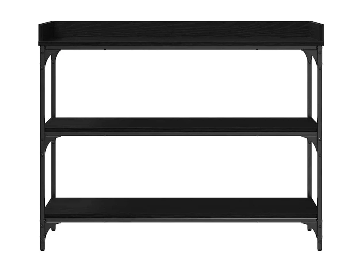 Table Console avec étagère Chêne noir 100 x 30 x 80 cm