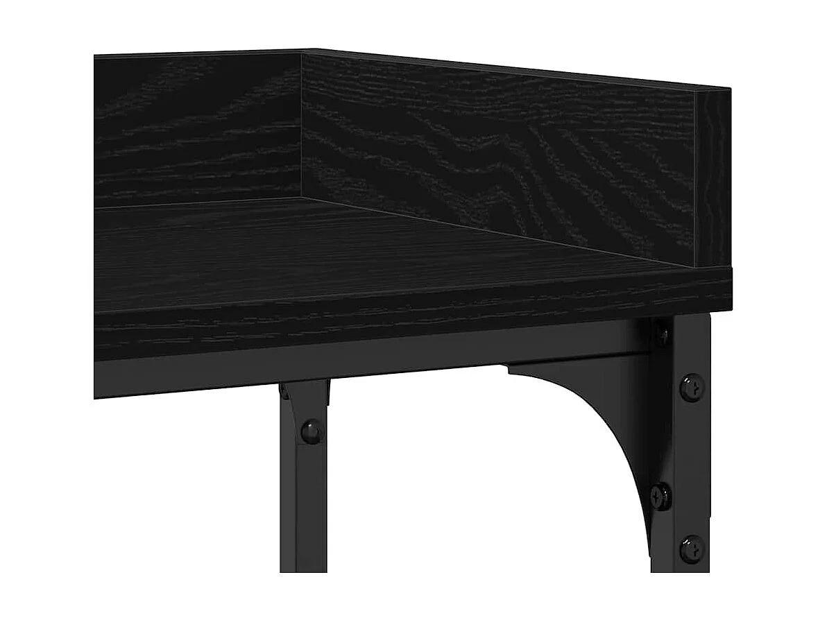 Table Console avec étagère Chêne noir 100 x 30 x 80 cm