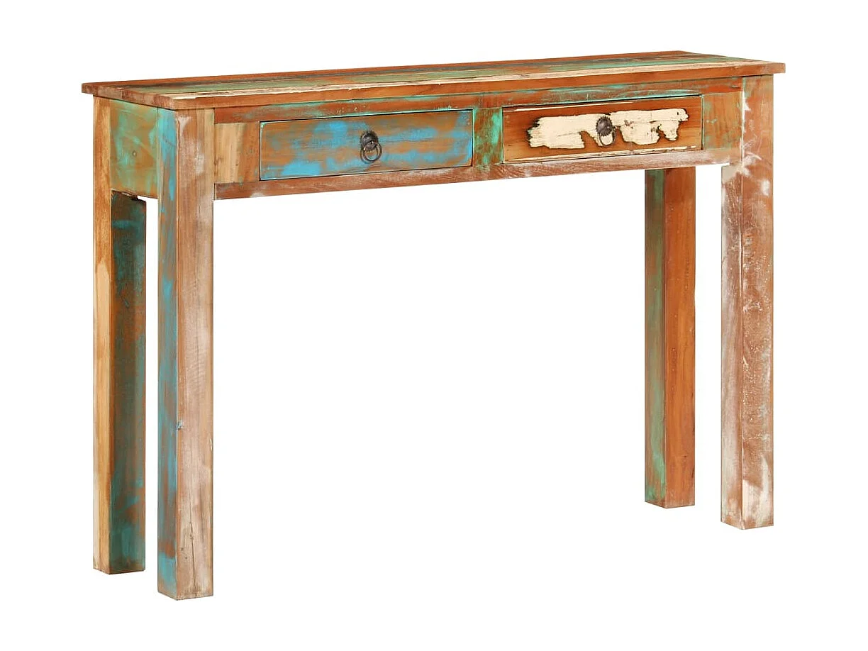 Mesa consola madera maciza reciclada 110x30x75 cm