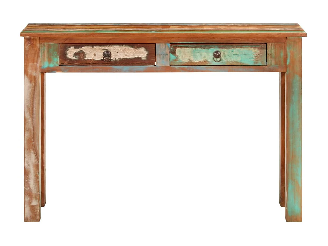 Mesa consola madera maciza reciclada 110x30x75 cm