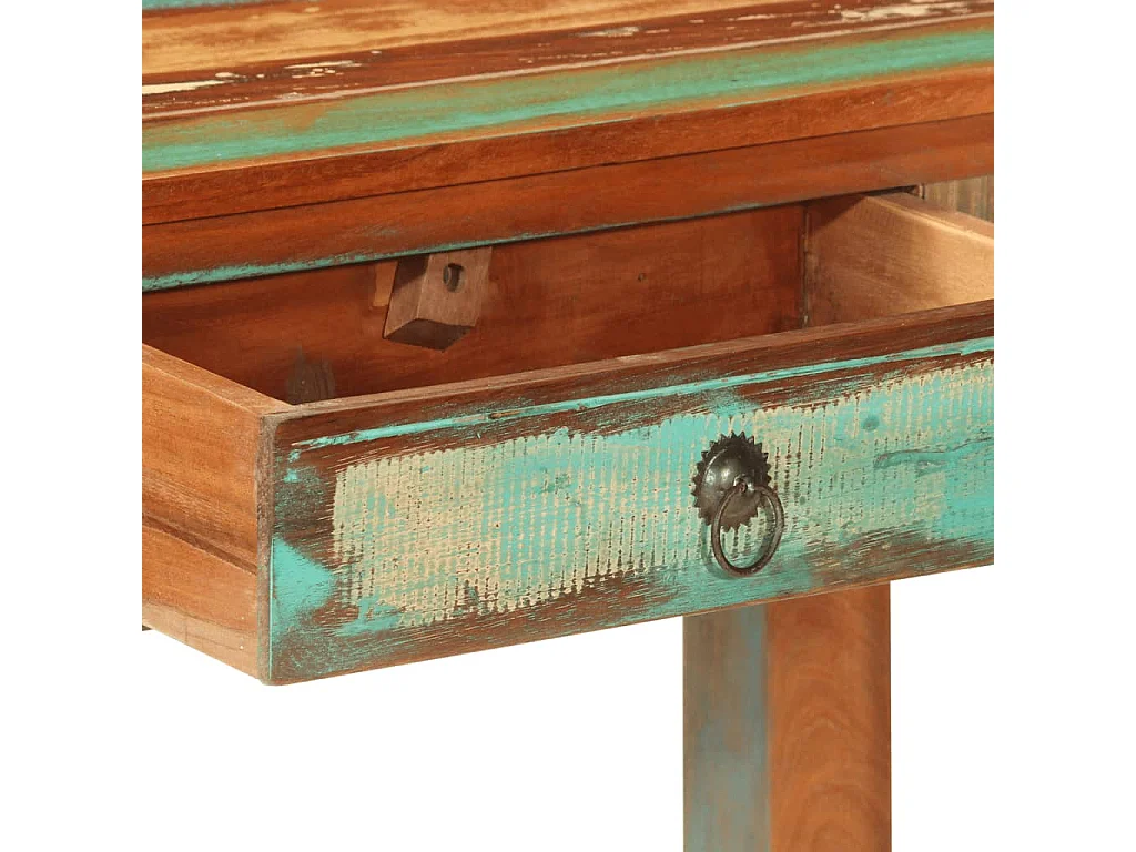 Mesa consola madera maciza reciclada 110x30x75 cm