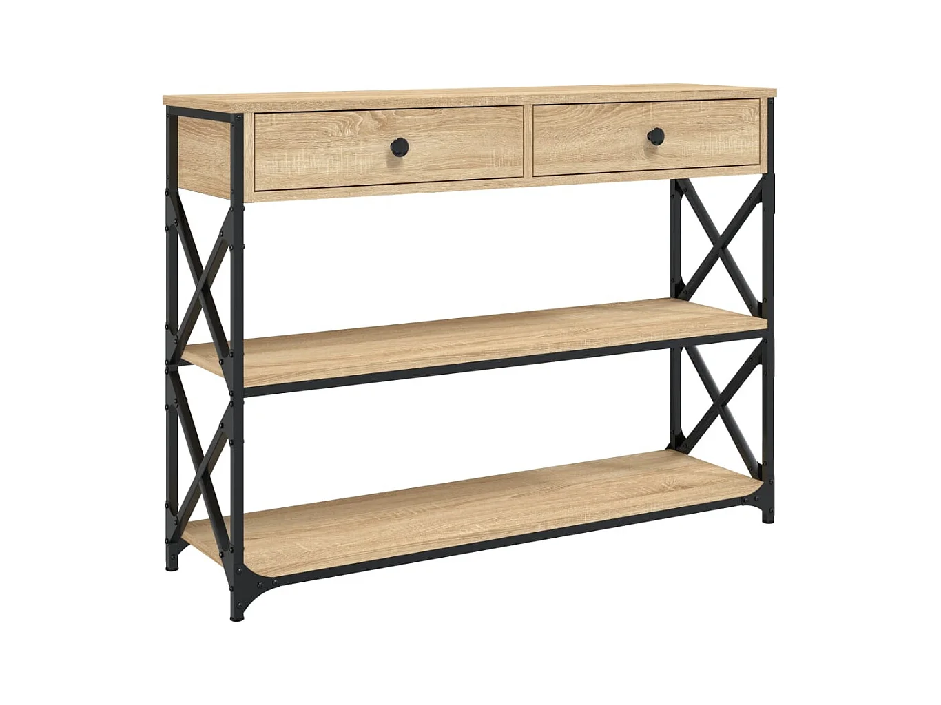 Mesa consola madera de ingeniería roble Sonoma 100x28x75 cmm