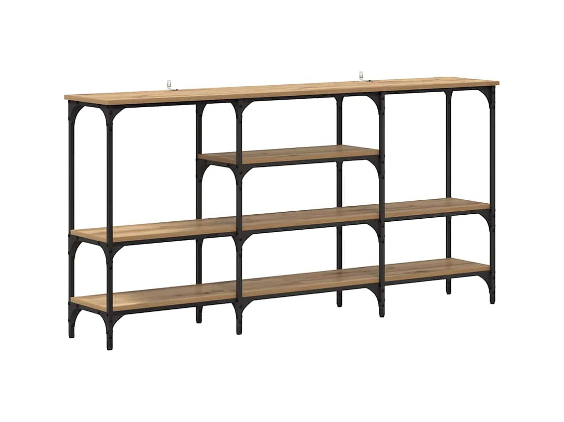 Table console avec étagère chêne artisanal 160 x 29 x 80 cm