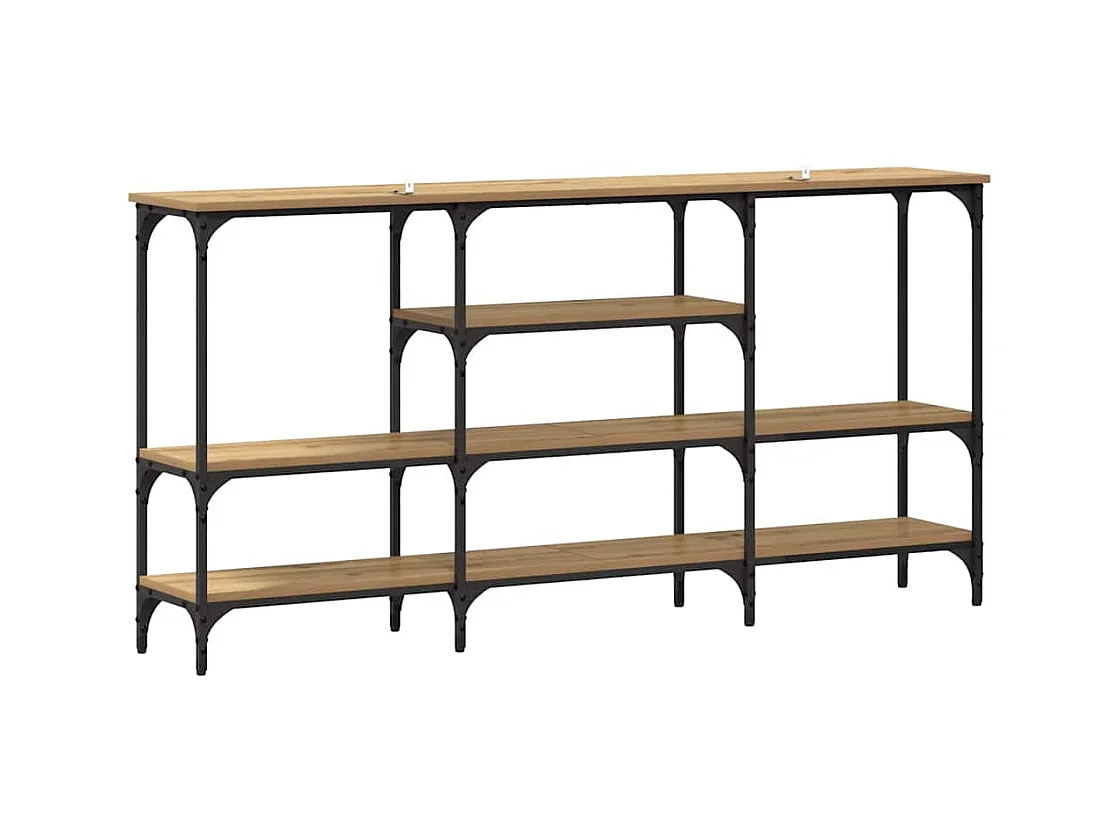 Table console avec étagère chêne artisanal 160 x 29 x 80 cm