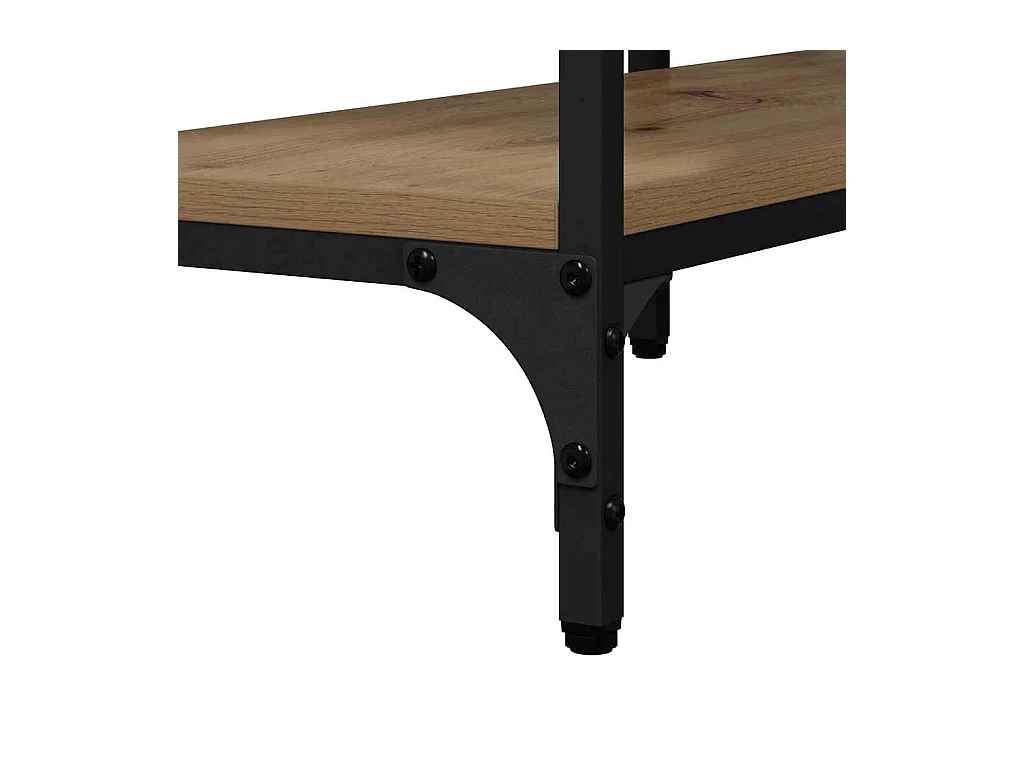 Table console avec étagère chêne artisanal 160 x 29 x 80 cm