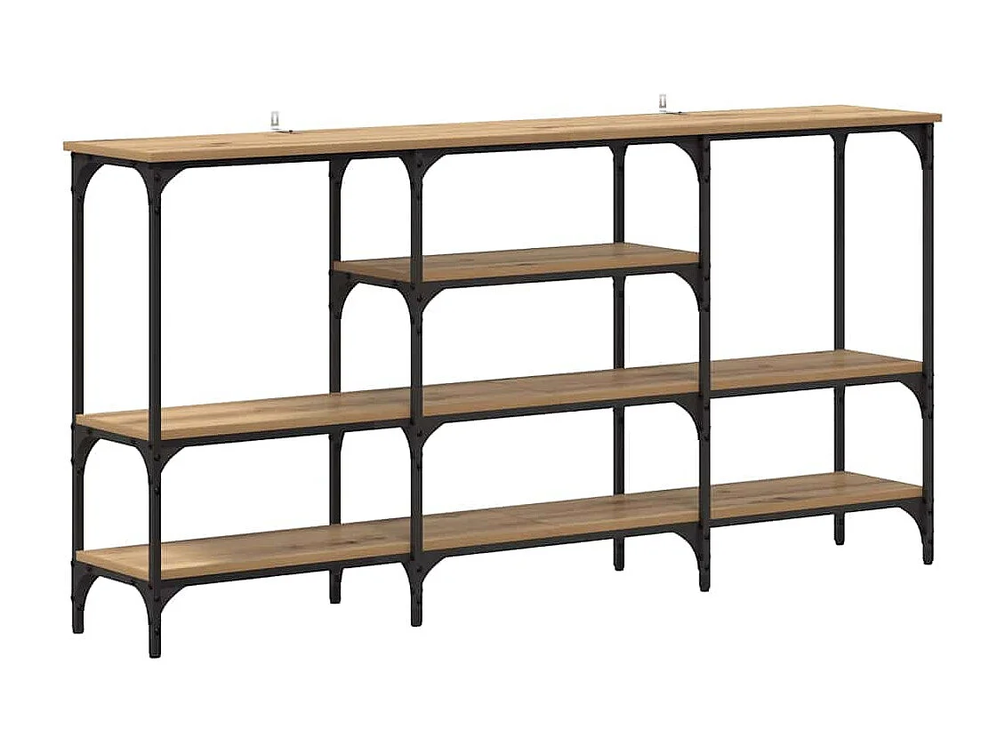Table console avec étagère chêne artisanal 160 x 29 x 80 cm