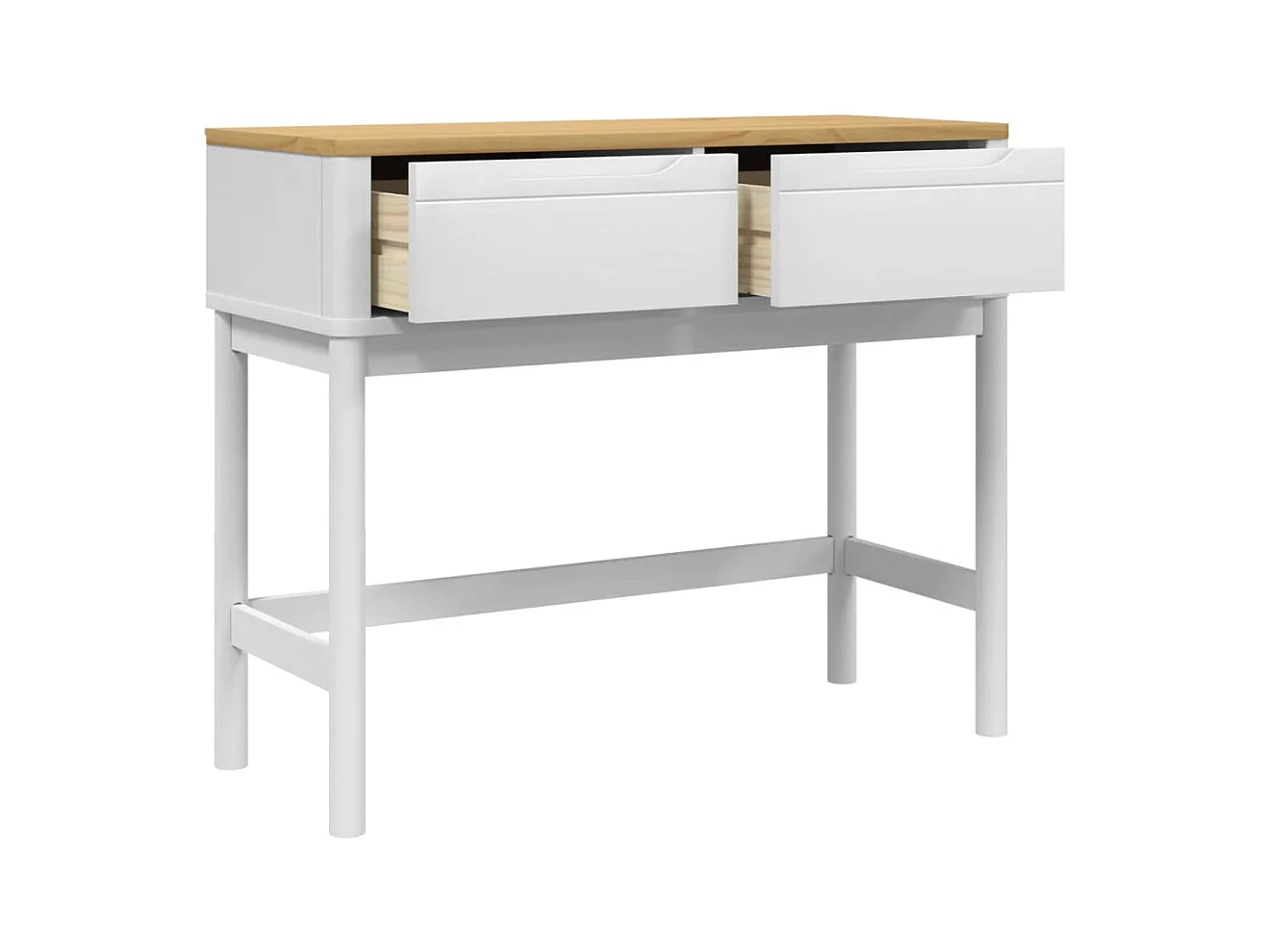 Mesa consola FLORO madera maciza de pino blanco 89,5x36,5x73 cm
