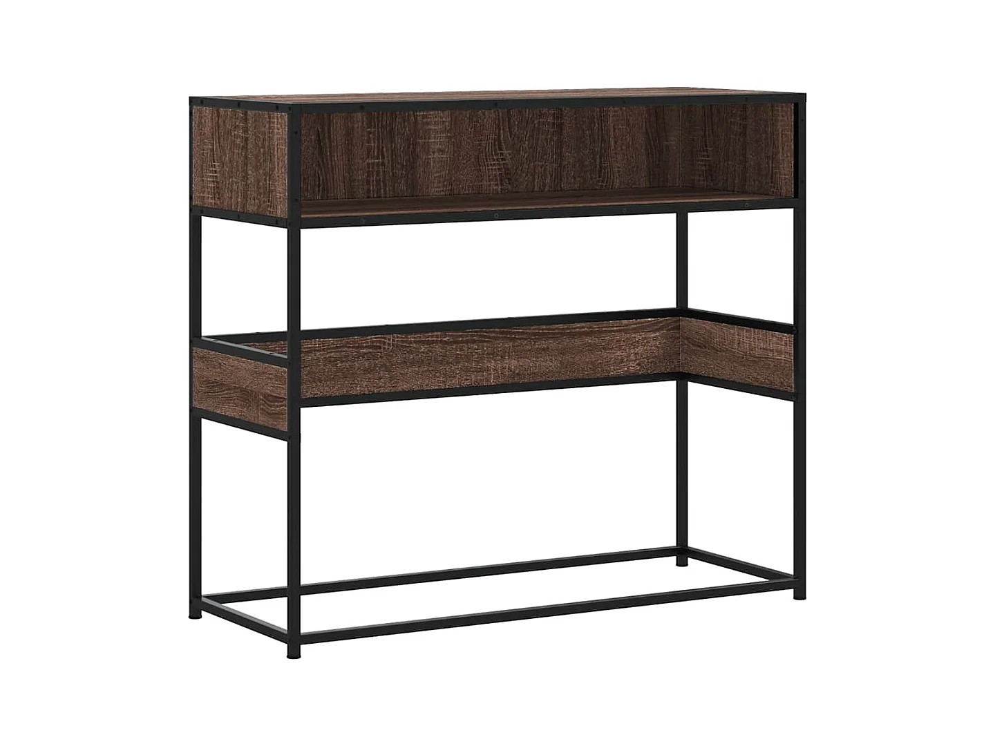 Mesa consola madera de ingeniería marrón roble 90x35x80 cm