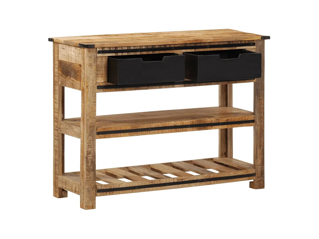 Mesa consola de madera maciza de mango 100x35x75 cm