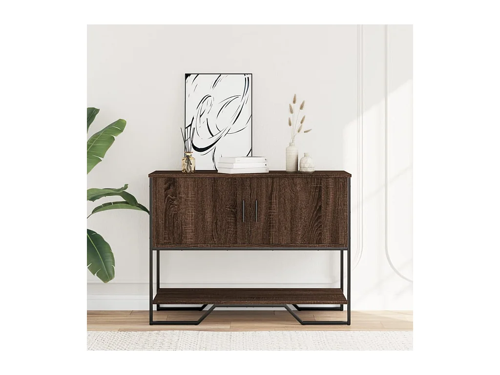 Mesa consola madera de ingeniería marrón roble 100x35x74,5 cm