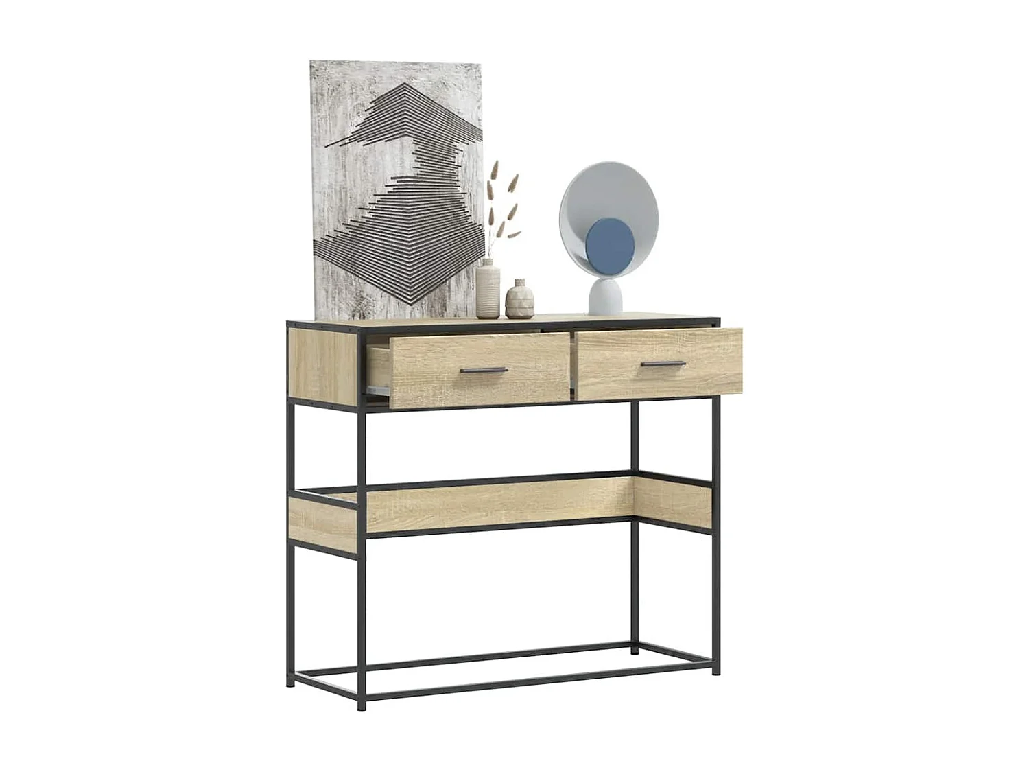 Wandtafel 90x35x80 cm bewerkt hout sonoma eikenkleurig