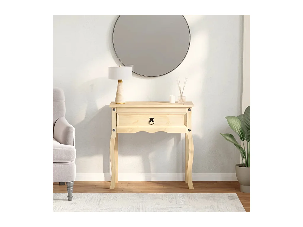 Table console Corona 73x35x73 cm bois de pin massif
