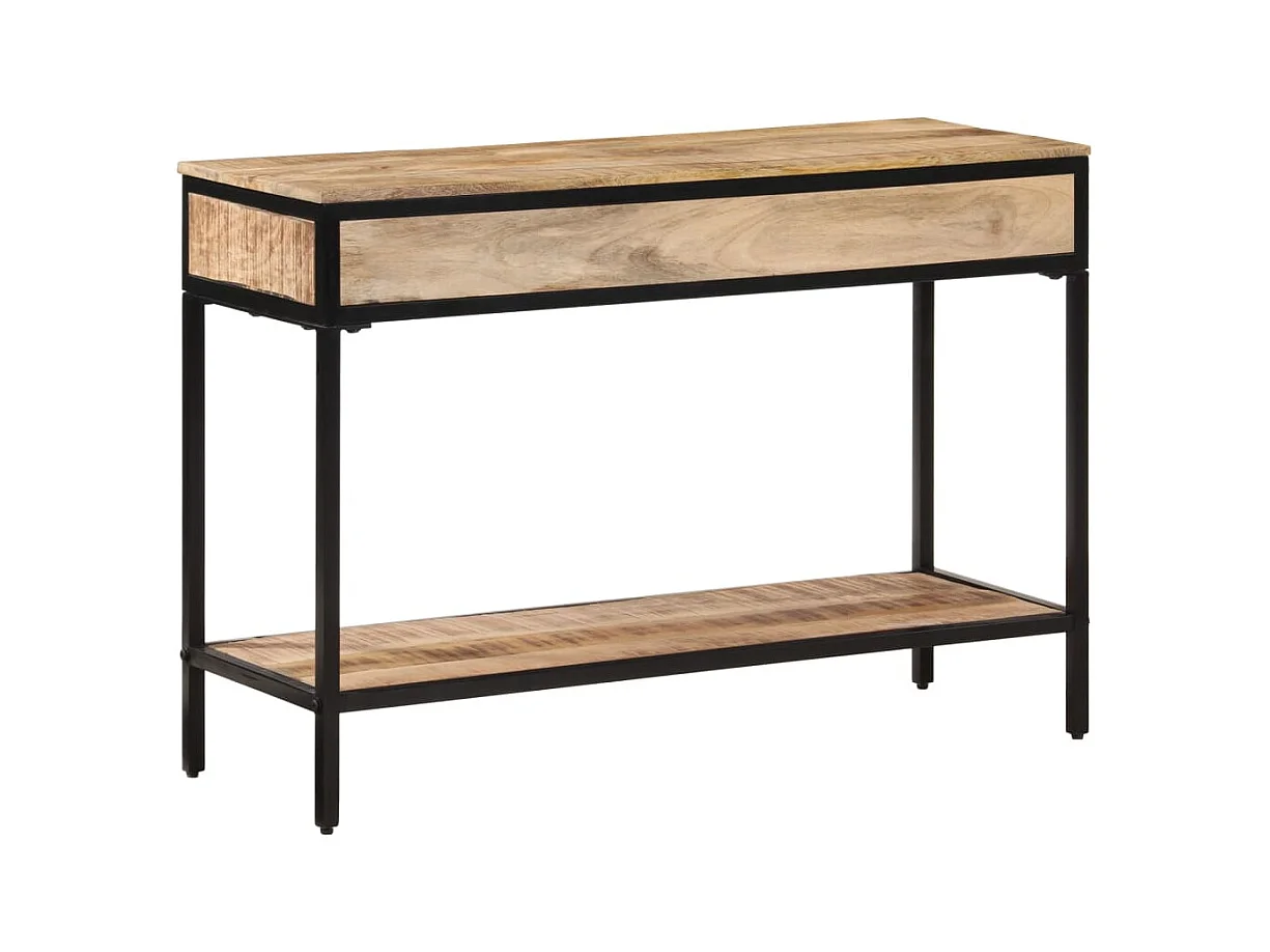 Mesa consola madera maciza de mango rugosa 100x35x70 cm