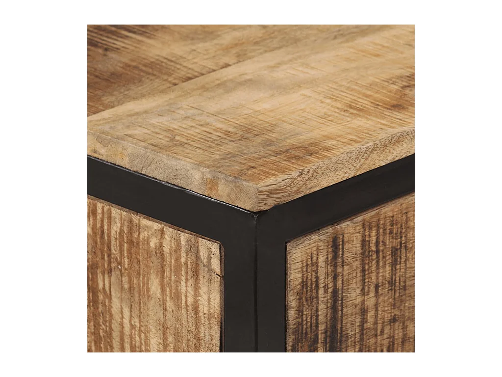 Mesa consola madera maciza de mango rugosa 100x35x70 cm