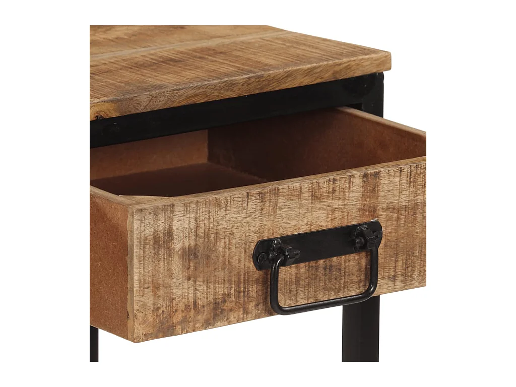 Mesa consola madera maciza de mango rugosa 100x35x70 cm