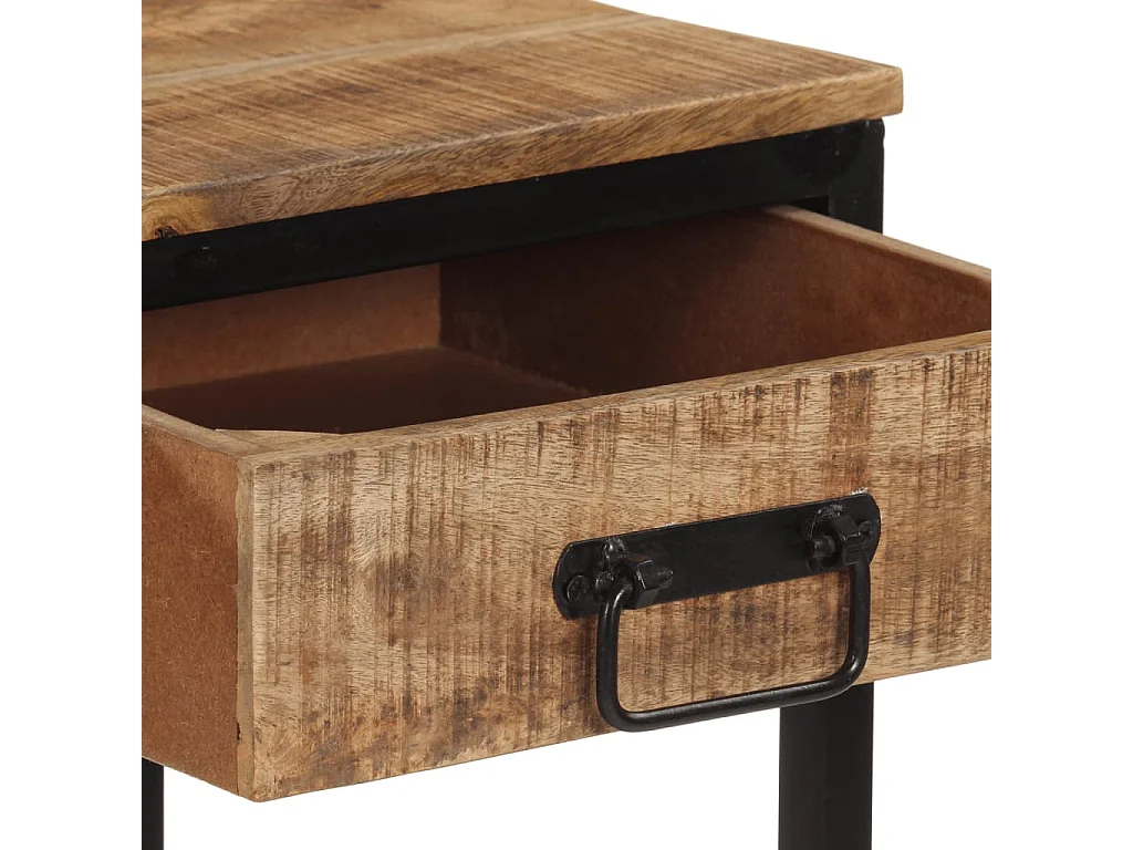 Mesa consola madera maciza de mango rugosa 100x35x70 cm