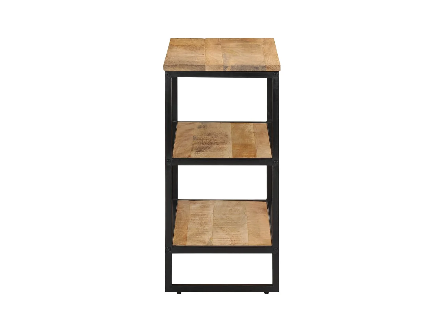 Mesa consola madera maciza de mango rugosa 70x35x70 cm