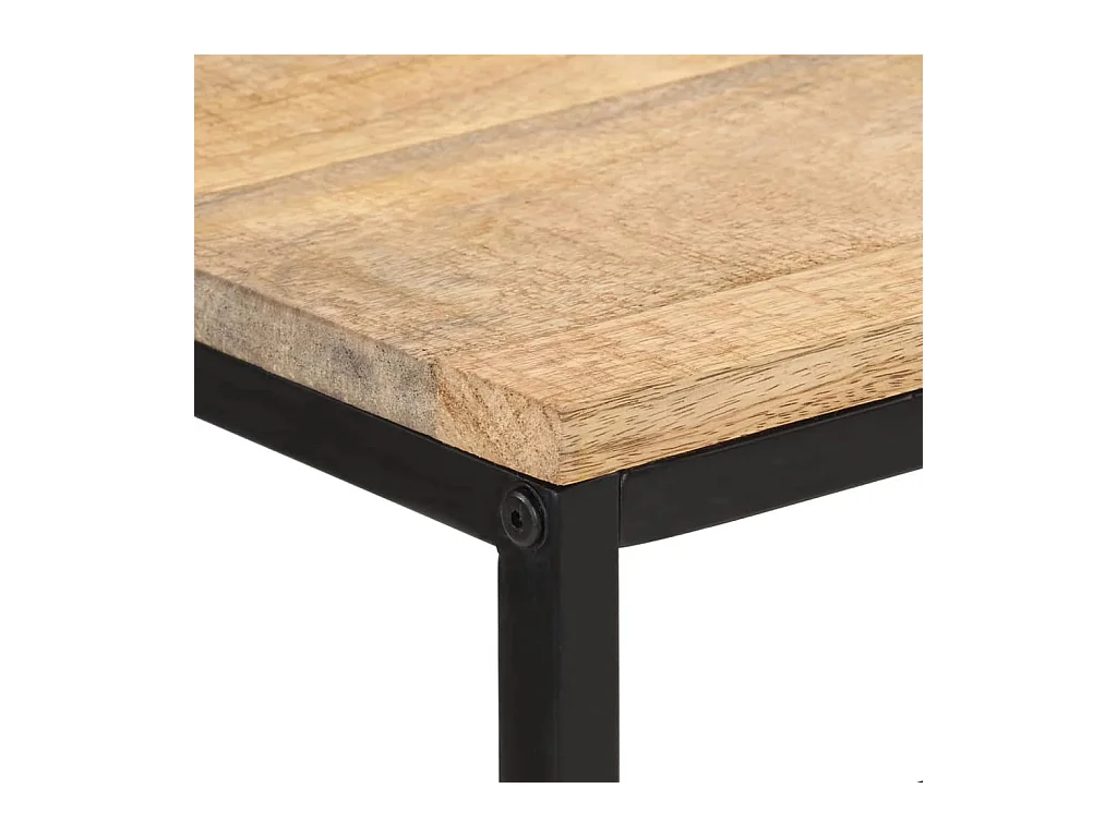Mesa consola madera maciza de mango rugosa 70x35x70 cm