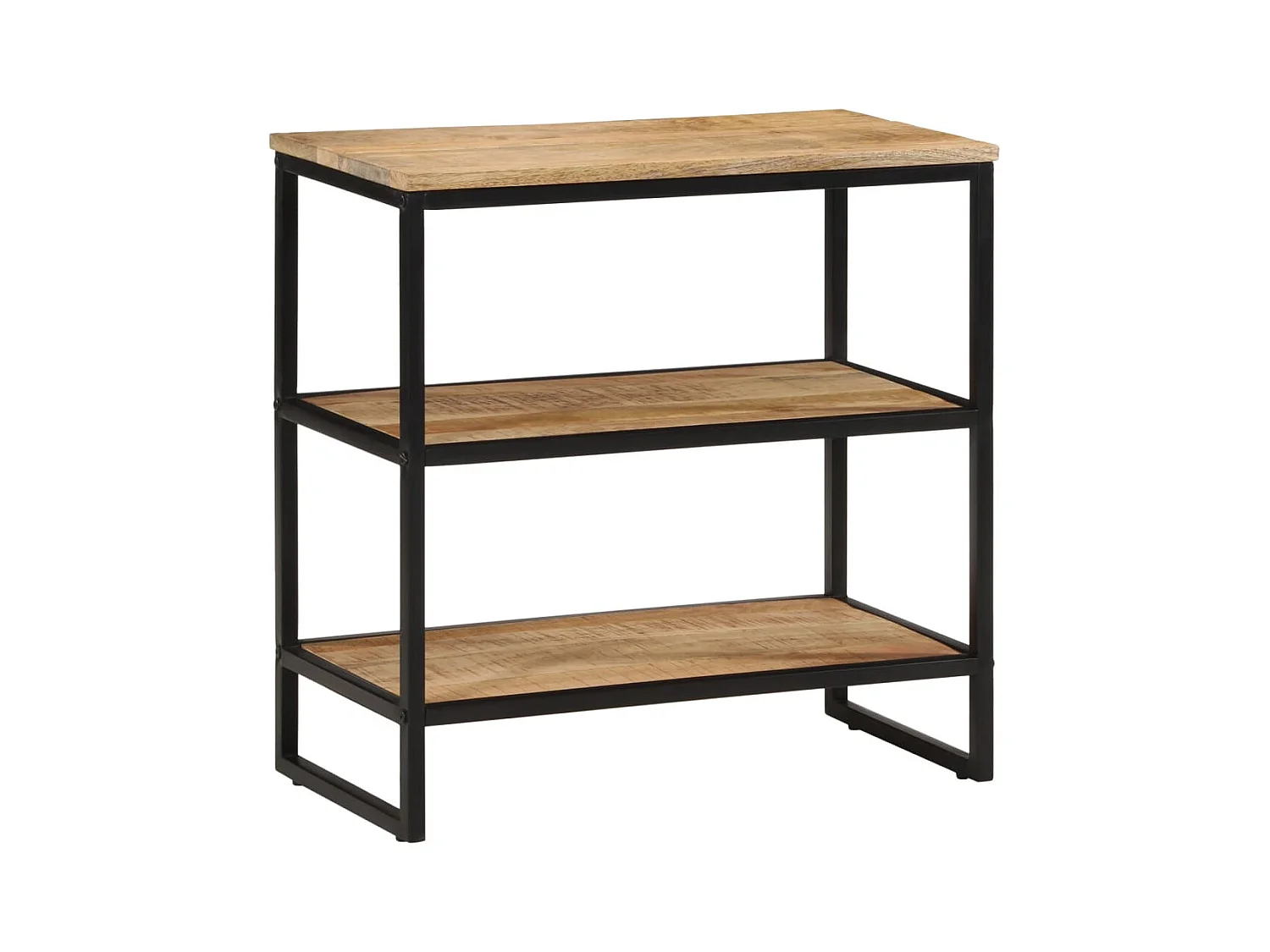 Mesa consola madera maciza de mango rugosa 70x35x70 cm