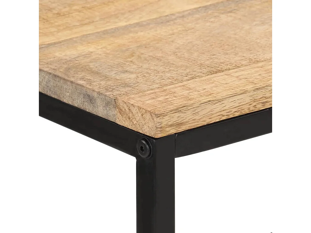 Mesa consola madera maciza de mango rugosa 70x35x70 cm