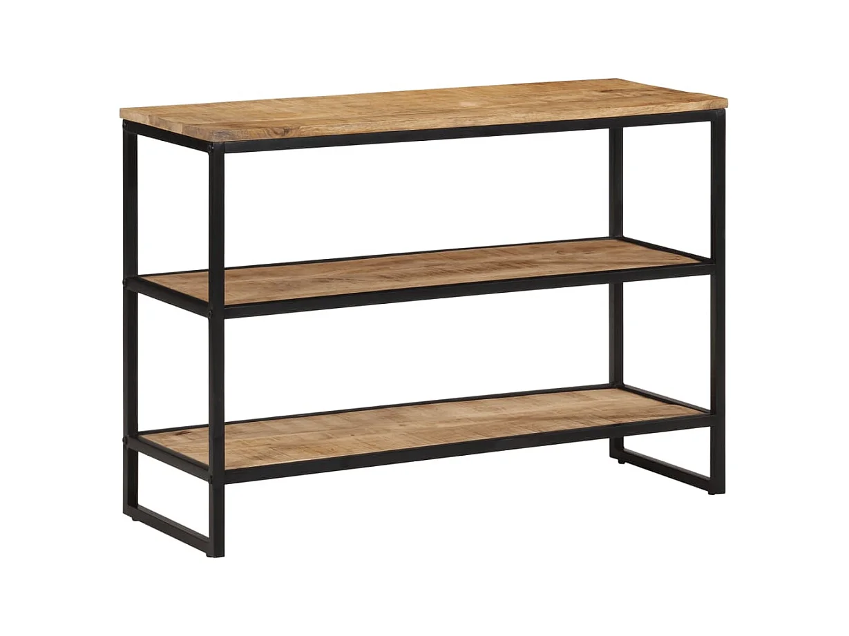 Mesa consola madera maciza de mango rugosa 100x35x70 cm