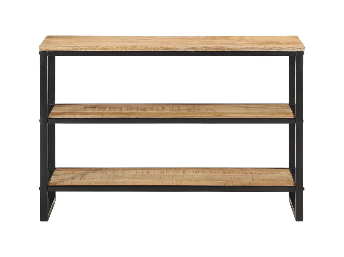 Mesa consola madera maciza de mango rugosa 100x35x70 cm
