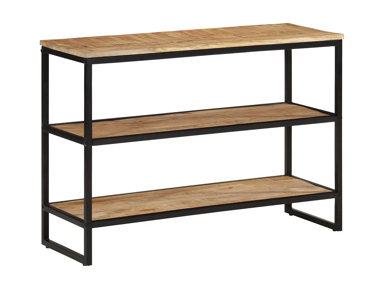 Mesa consola madera maciza de mango rugosa 100x35x70 cm