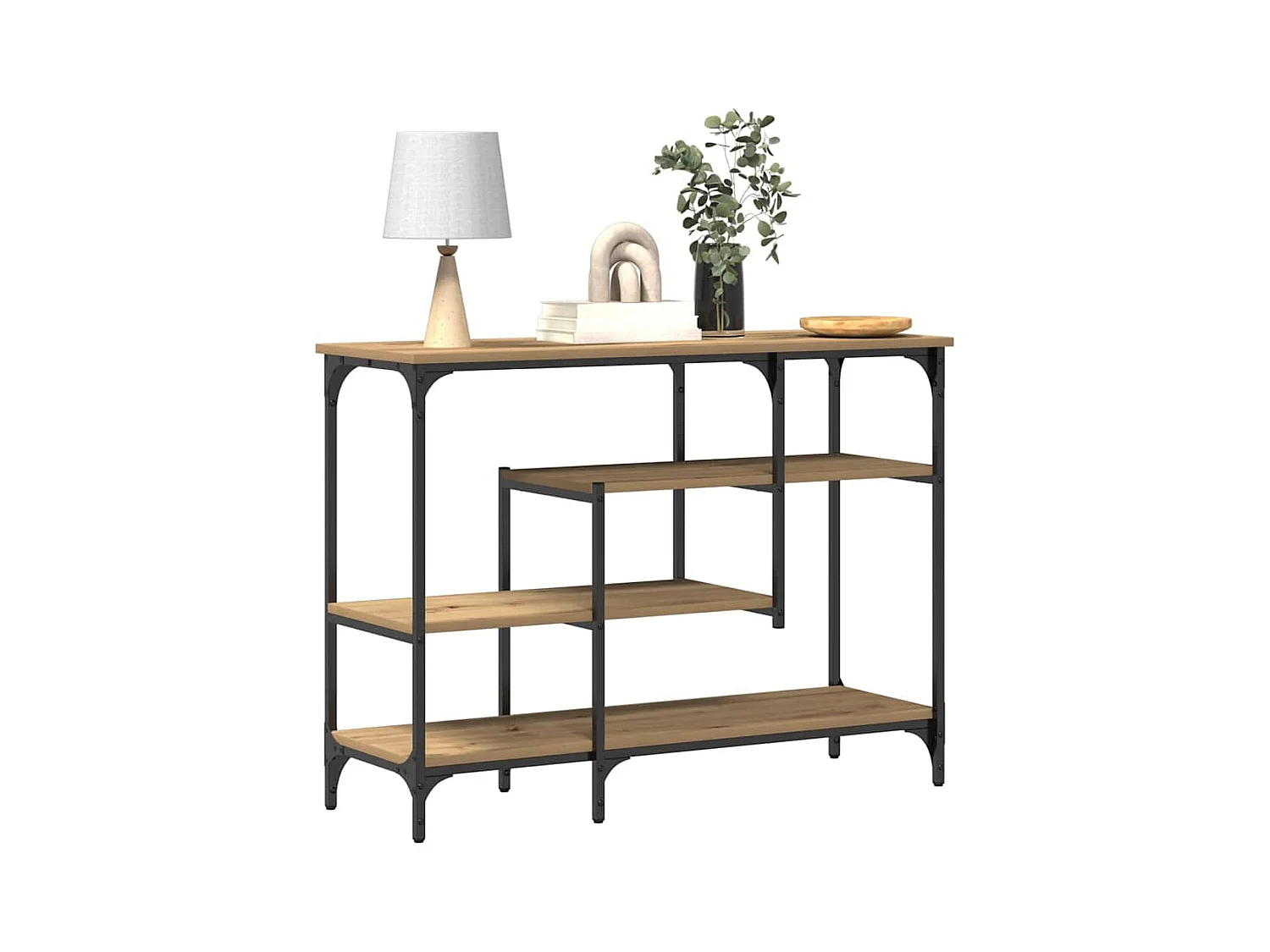 Table Console avec étagère chêne artisanal 100 x 35 x 75 cm