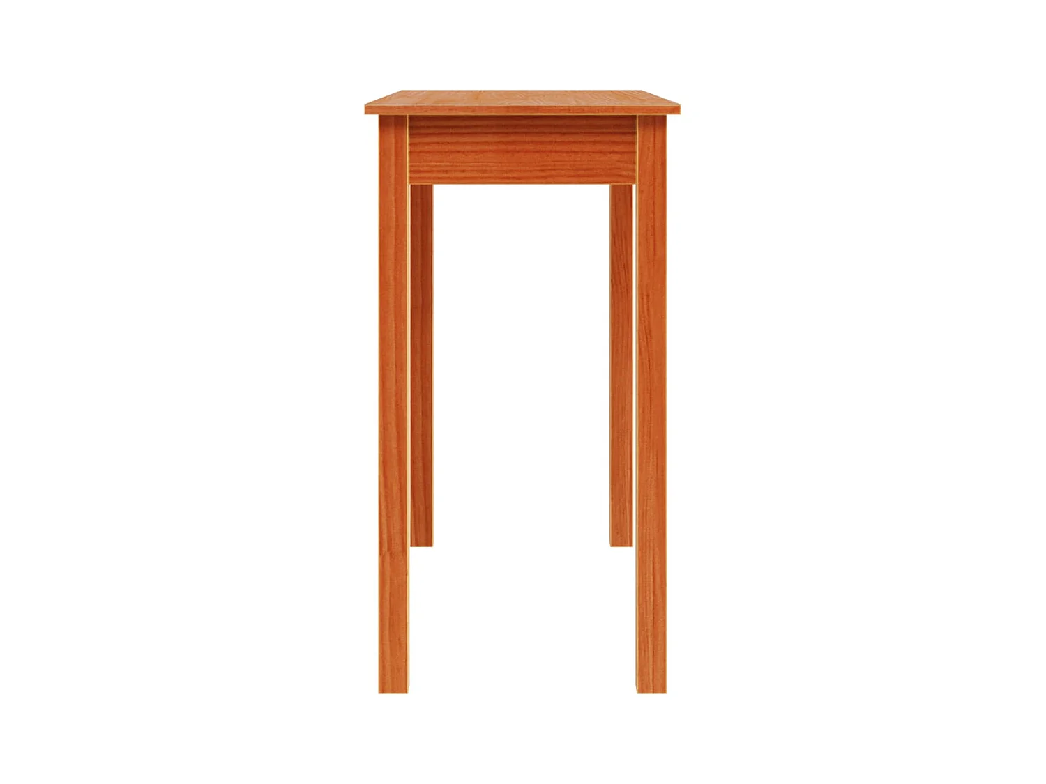 Mesa consola de madera maciza de pino marrón cera 80x40x75 cm