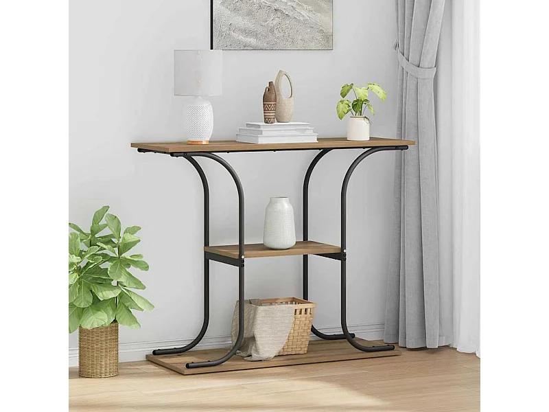 Mesa Consola con estante Roble artisan 101 x 35 x 80.5 cm