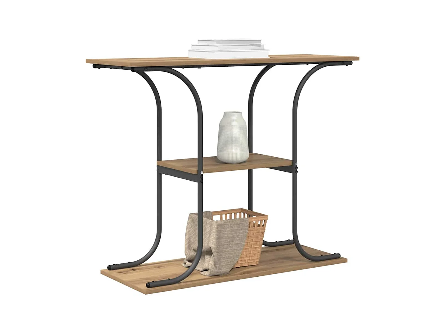 Mesa Consola con estante Roble artisan 101 x 35 x 80.5 cm