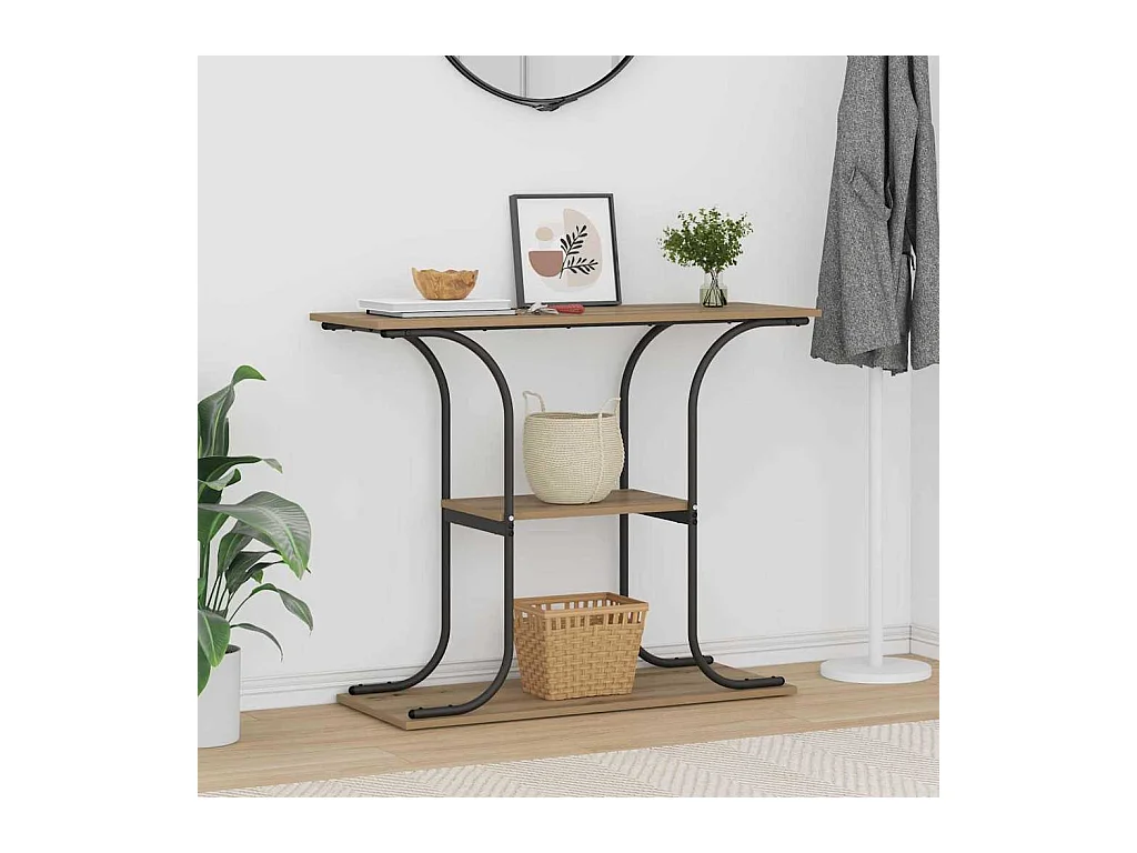 Mesa Consola con estante Roble artisan 101 x 35 x 80.5 cm