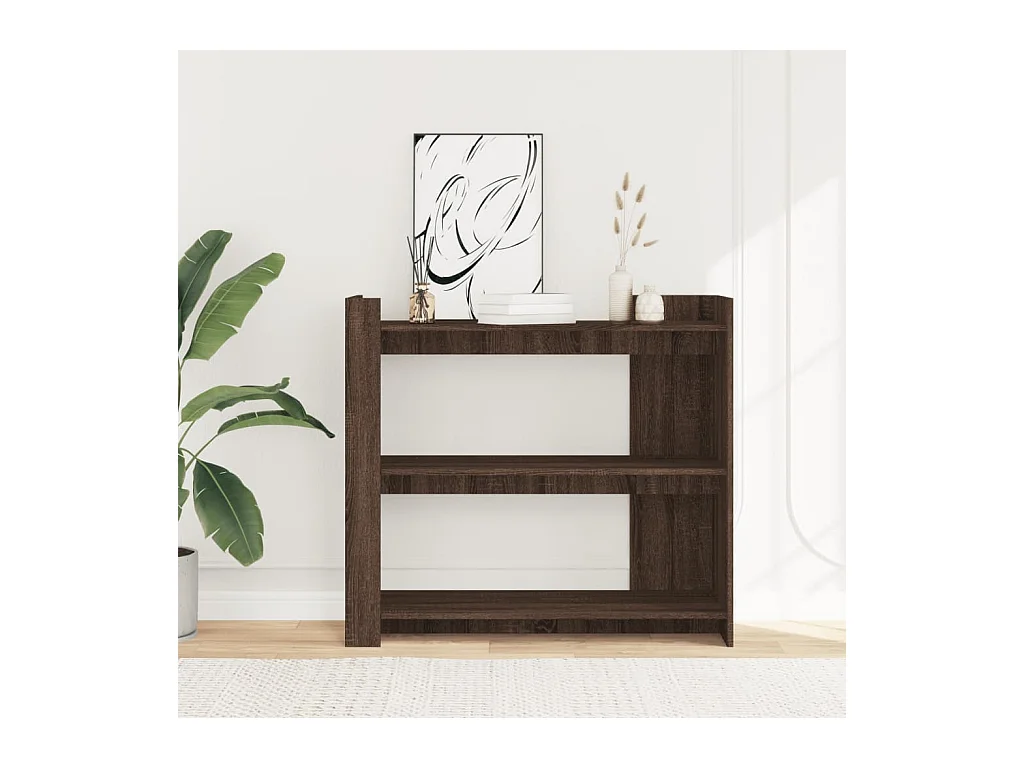 Mesa consola de madera de ingeniería marrón roble 100x35x90 cm
