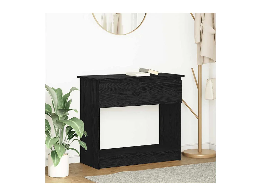 Table console avec tiroirs noir 85,5x38,5x74,5 cm