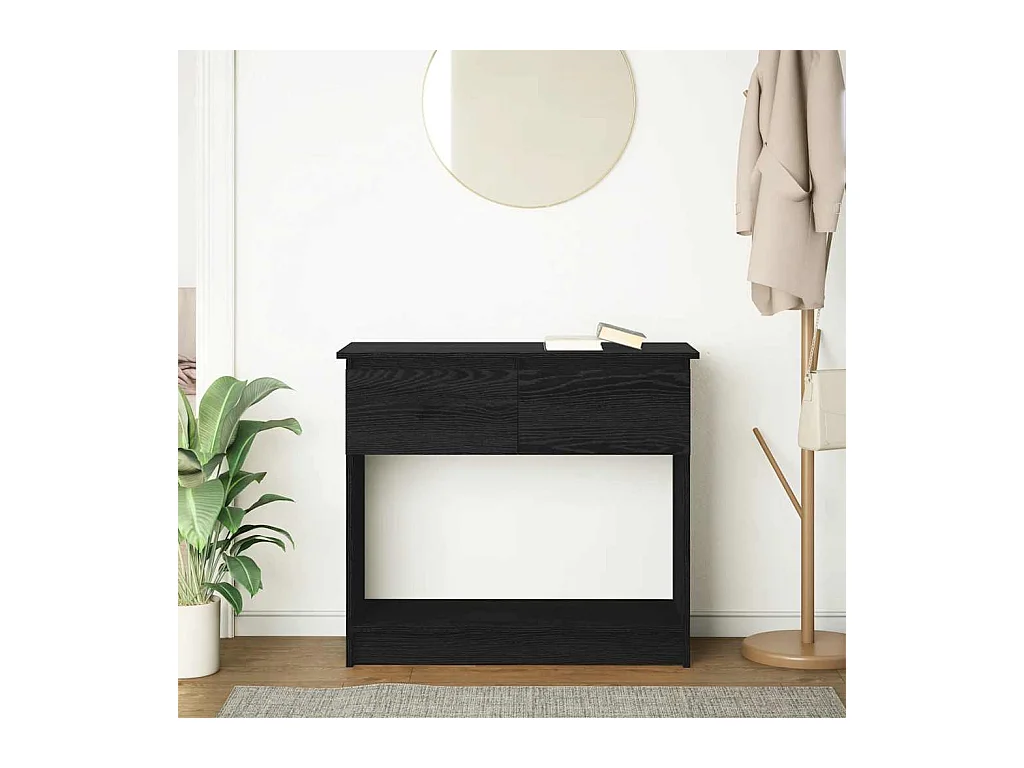 Table console avec tiroirs noir 85,5x38,5x74,5 cm