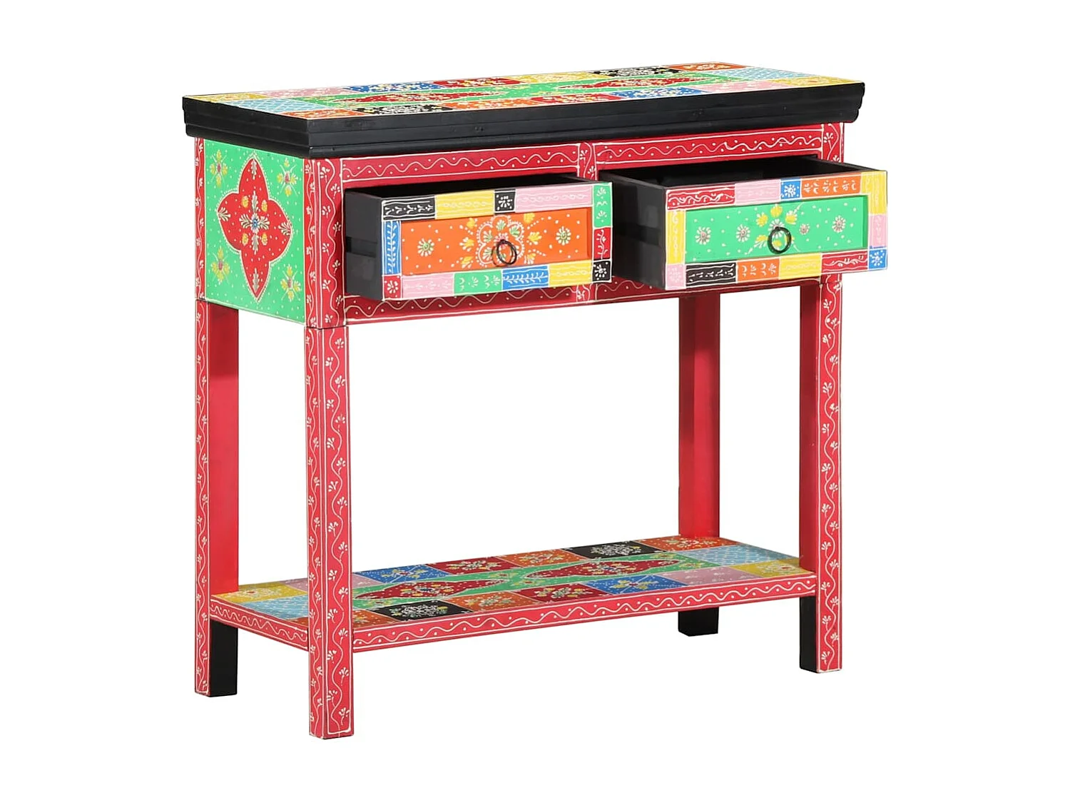 Table console Multicolore 80 x 35 x 76 cm Bois d'ingénierie