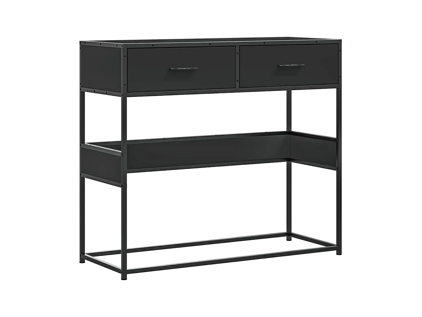 Table console noir 90x35x80 cm bois d'ingénierie