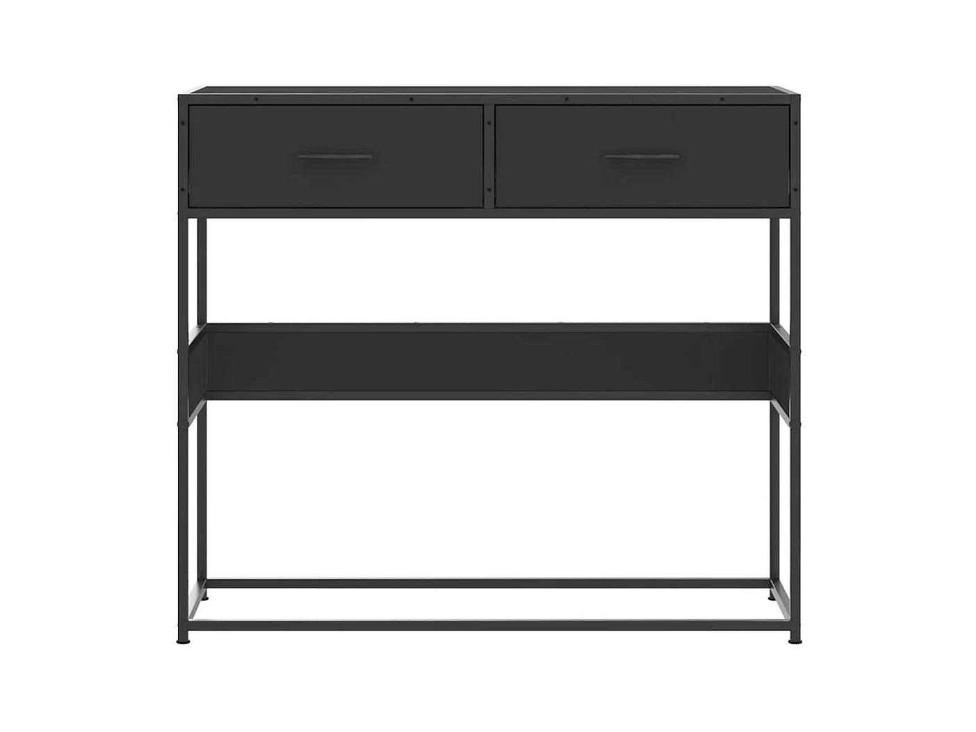 Table console noir 90x35x80 cm bois d'ingénierie