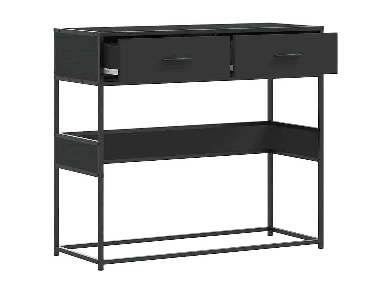 Table console noir 90x35x80 cm bois d&#039;ingénierie