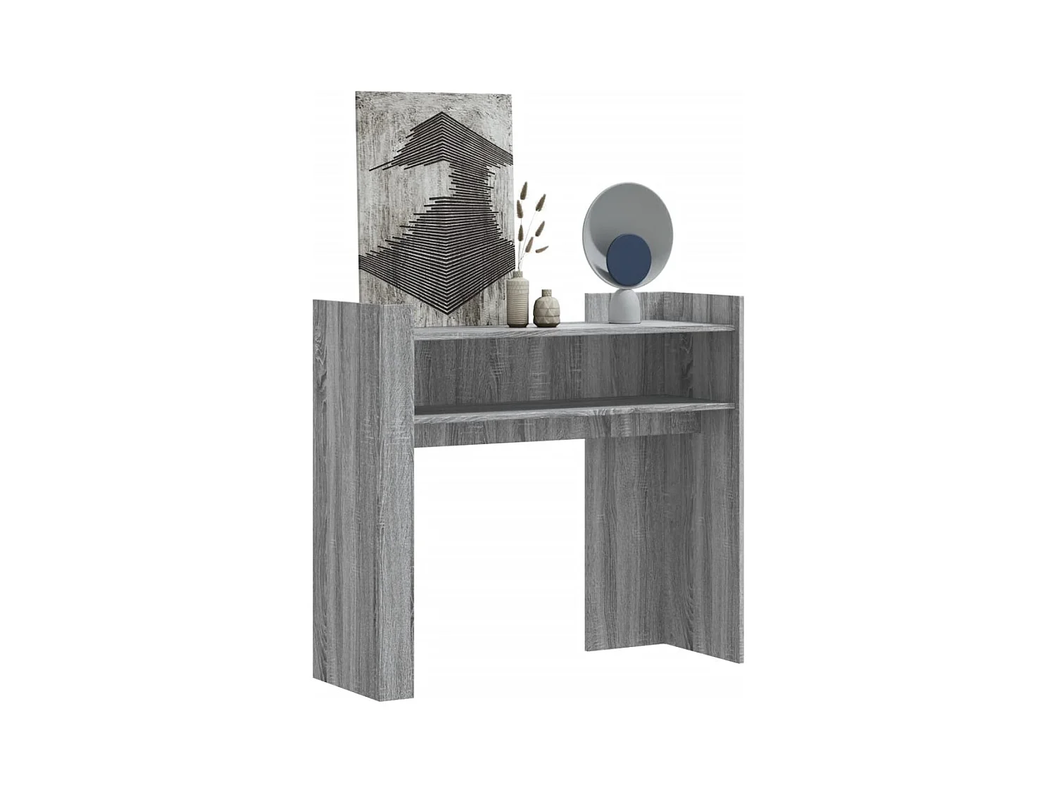 Mesa consola 100x35x90 cm derivados de madeira cinzento sonoma