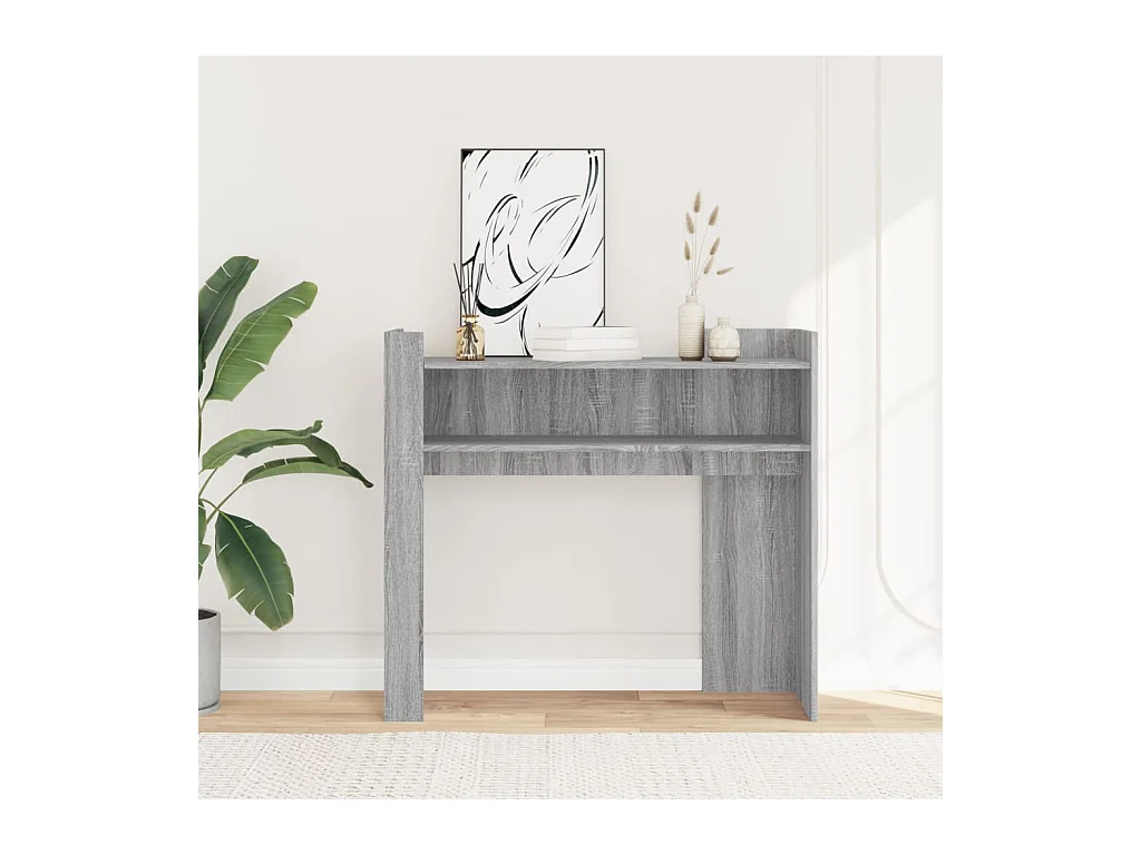 Mesa consola 100x35x90 cm derivados de madeira cinzento sonoma