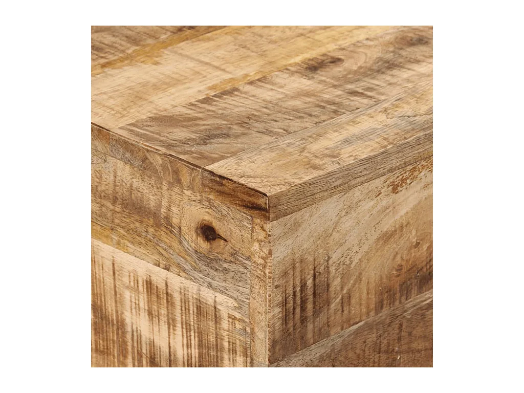 Mesa consola madera maciza mango rugosa y hierro 110x30x75 cm