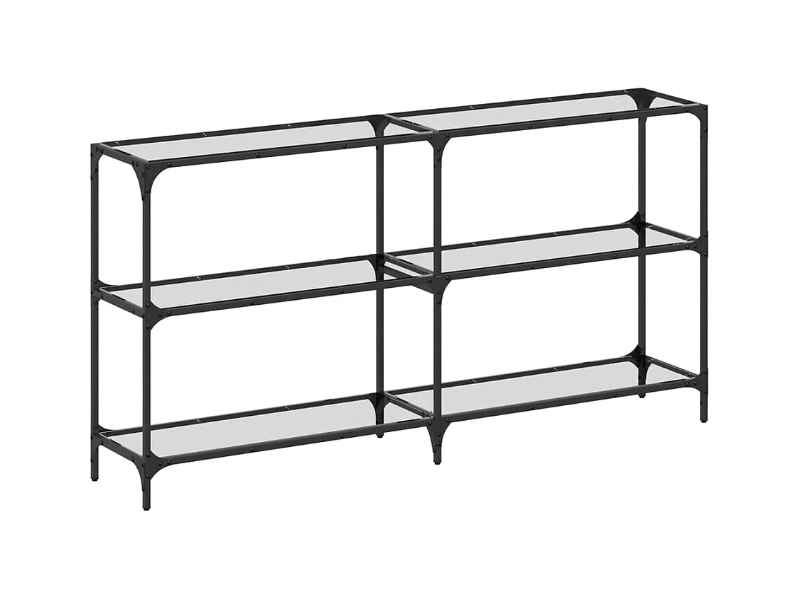 Table console avec dessus en verre transparent 158,5x30x81 cm