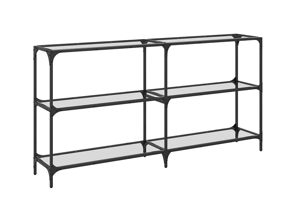 Table console avec dessus en verre transparent 158,5x30x81 cm