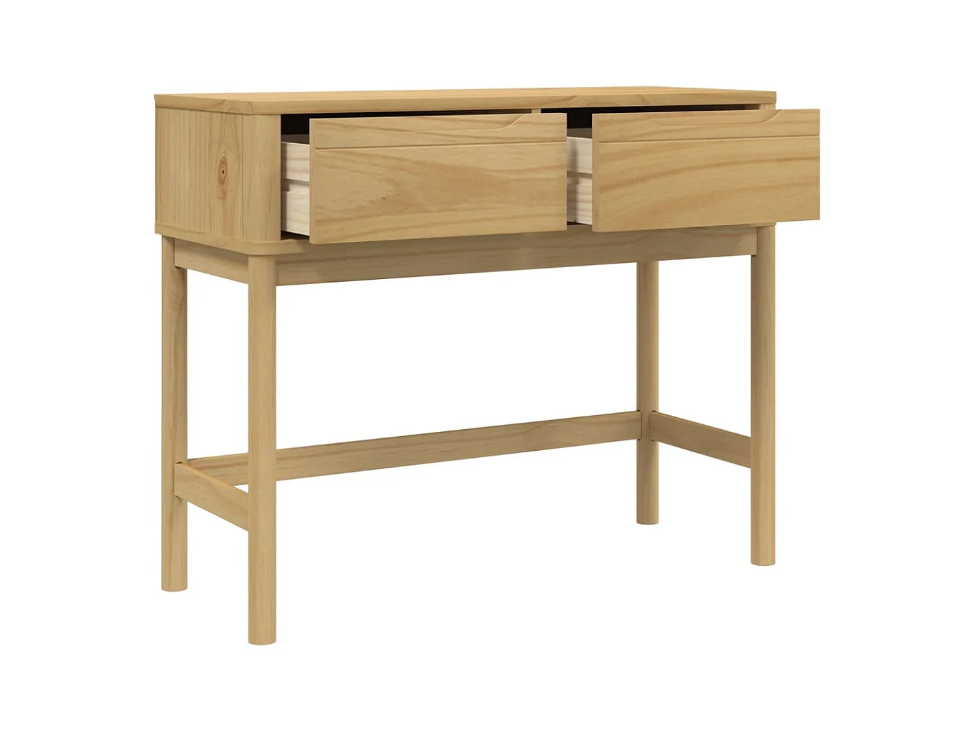 Mesa consola FLORO madera maciza de pino marrón 89,5x36,5x73 cm