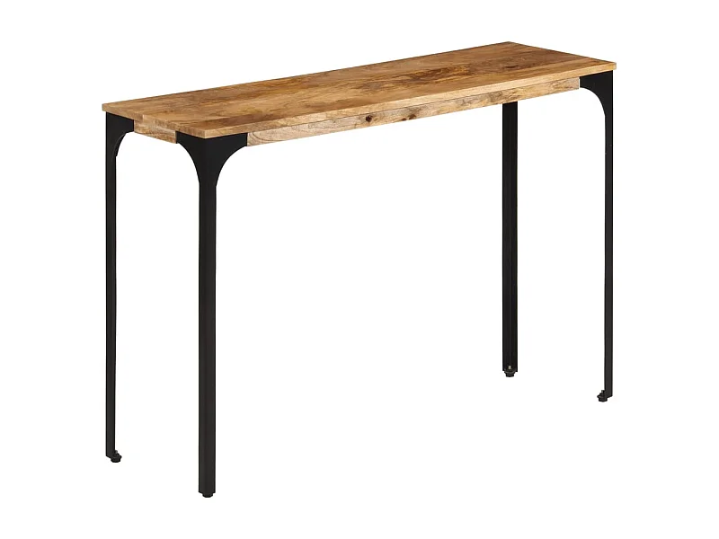 Mesa consola madera maciza de mango y hierro 110x35x76 cm